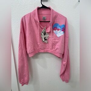 NWT boys lie pink crop sweatshirt S/M